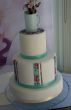 three tier double tiers wedding cake
