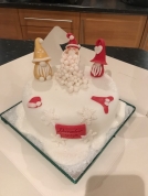 Ready made Christmas cake with christmas toppers