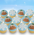 Cupcakes with Christmas themed toppers