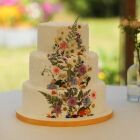 Three-tier wedding cake