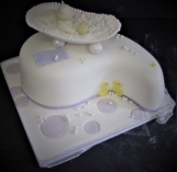 Teardrop shaed Christening cake