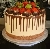 Our cakemakers specalise  in makeing drip cakes. view this chocolate cake.